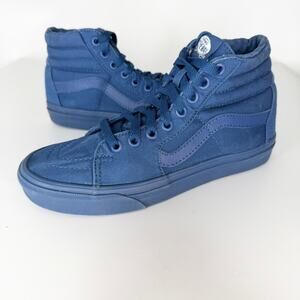 Vans Old Skool Canvas Hi Top Sneakers Shoes Blue 721454 Women 7 / Youth 5.5